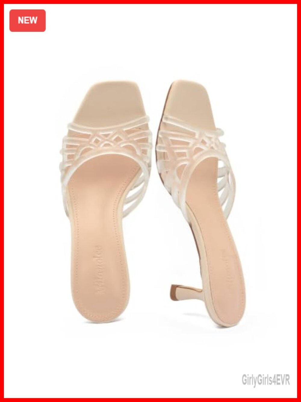 Jelly Kitten Heel Sandals Square Toe Slip-On Women's Heels